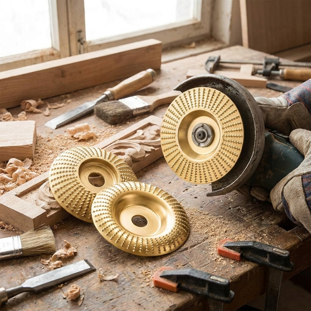 Grinding wheel set on workbench — lifestyle