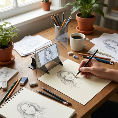 Optical drawing projector tracing sketch — lifestyle
