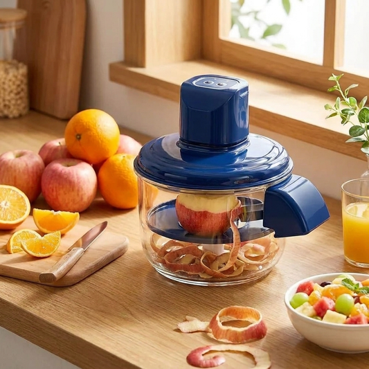 Electric peeler peeling apple — lifestyle