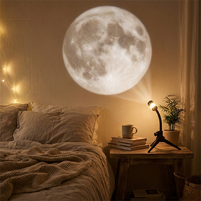 Moon projection lamp — lifestyle