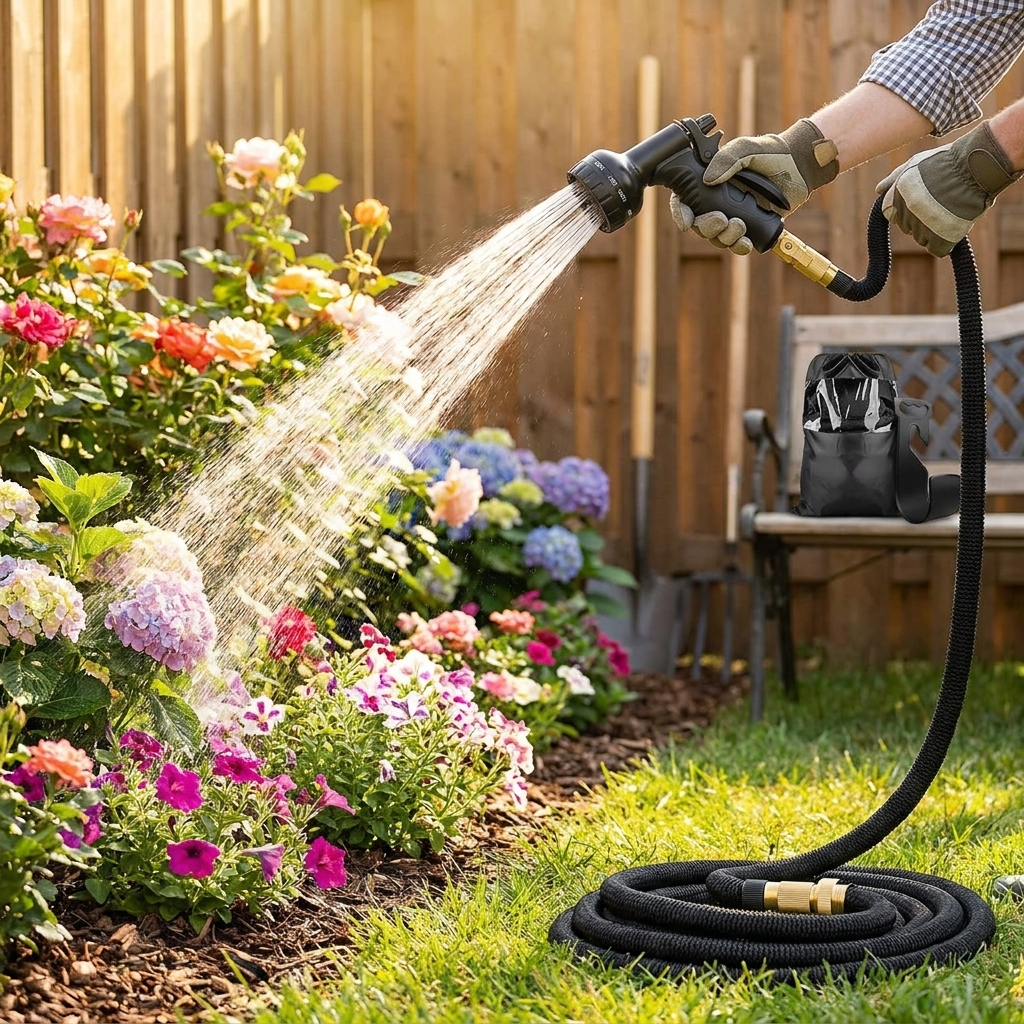 Expandable garden hose — lifestyle