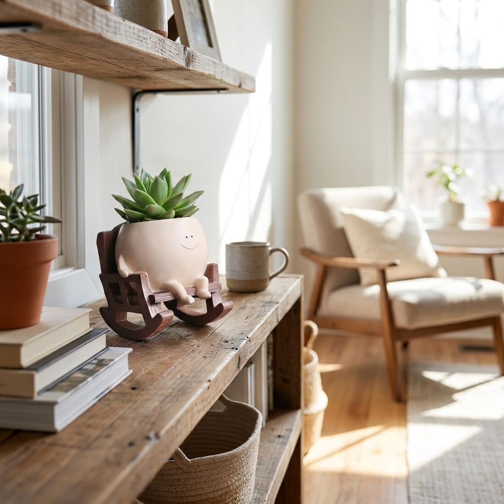 Smiling face planter — lifestyle