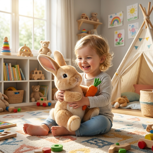 Plush bunny toy — lifestyle