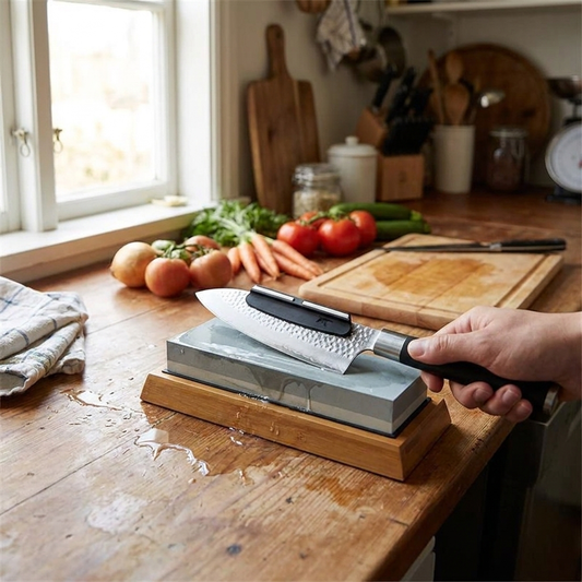 Knife sharpening guide — lifestyle