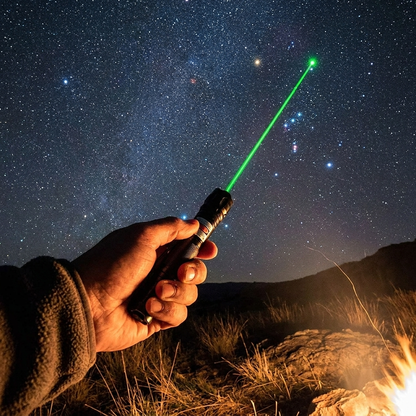 Green laser pointer — lifestyle