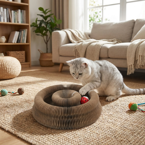 Cardboard cat maze — lifestyle