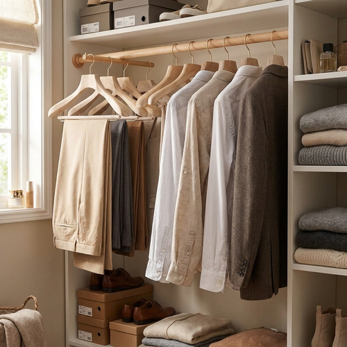 Wooden clothes hangers — lifestyle