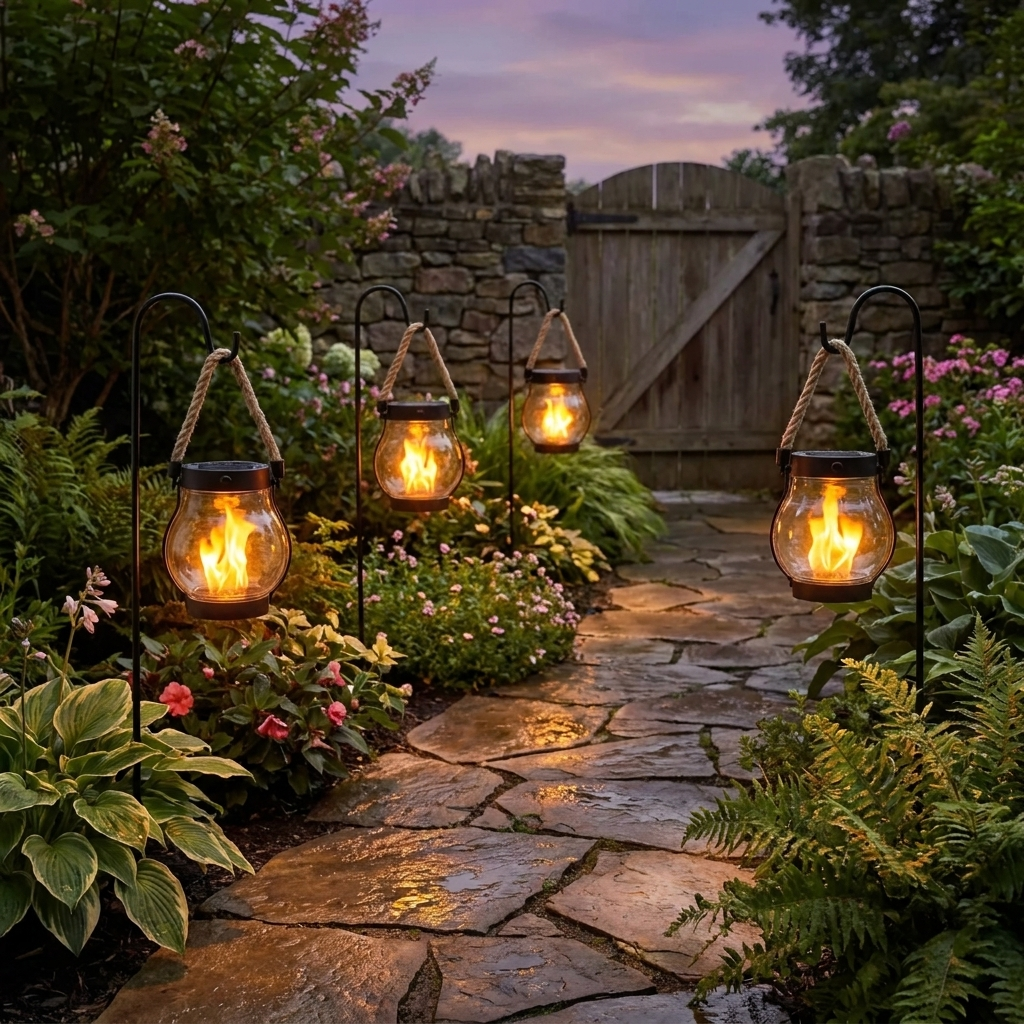 Solar flame torch — lifestyle