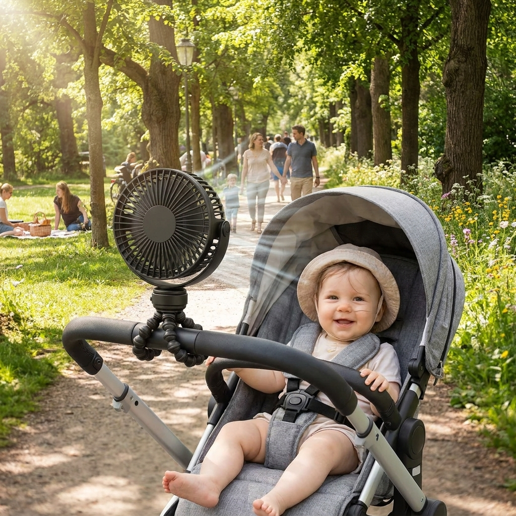 Baby stroller fan — lifestyle