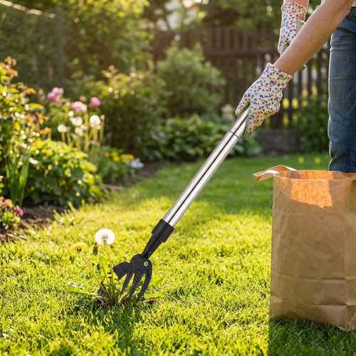 Stand-up weed puller — lifestyle