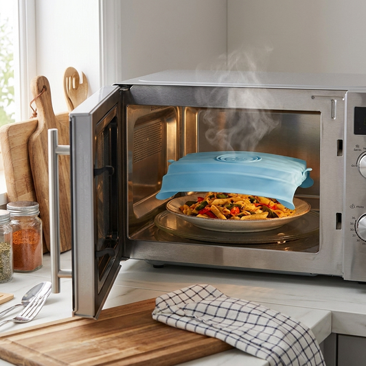 Silicone microwave cover — lifestyle