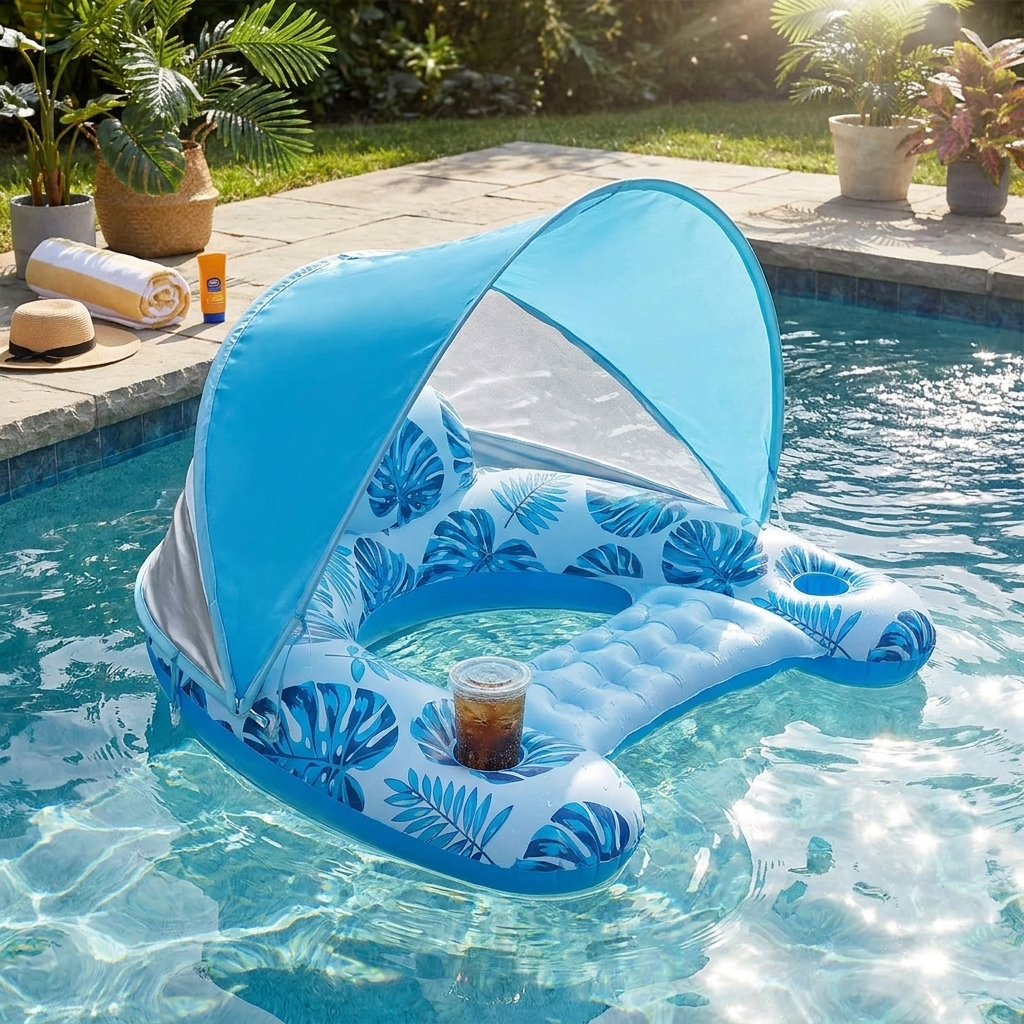 Adult pool float chair — lifestyle