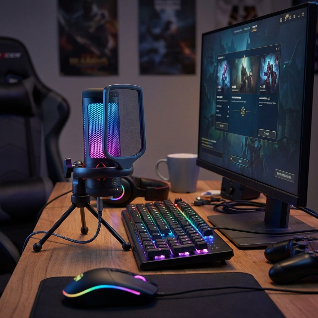 USB gaming microphone — lifestyle