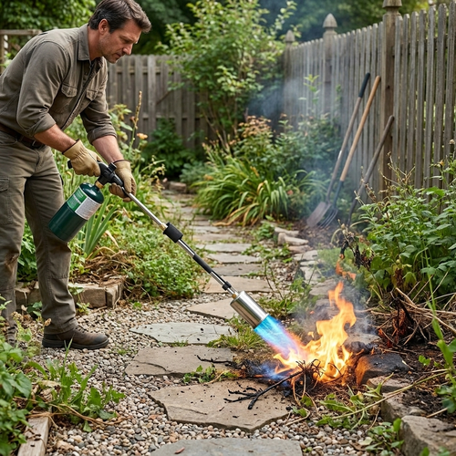 Propane weed torch — lifestyle