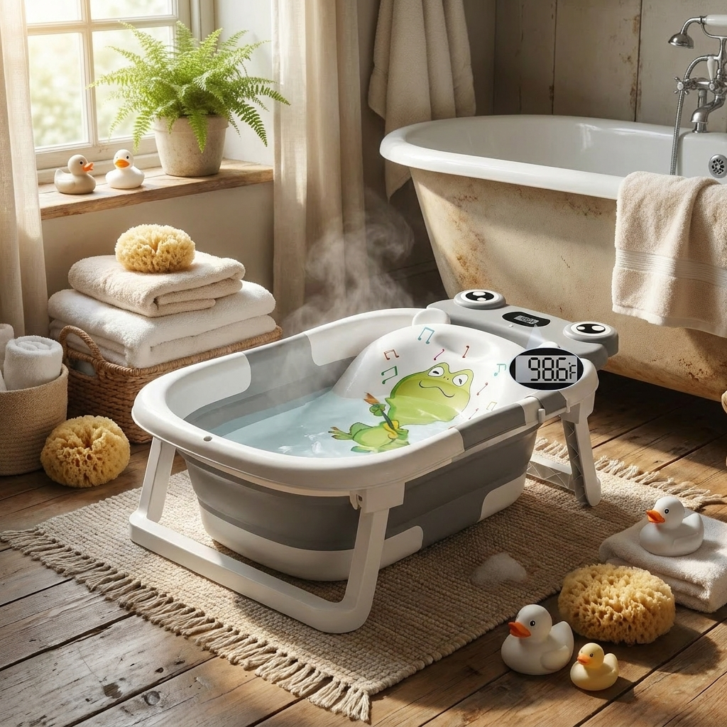 Collapsible baby bathtub — lifestyle
