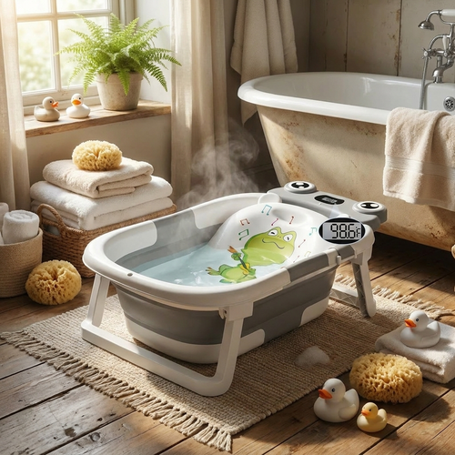 Collapsible baby bathtub — lifestyle