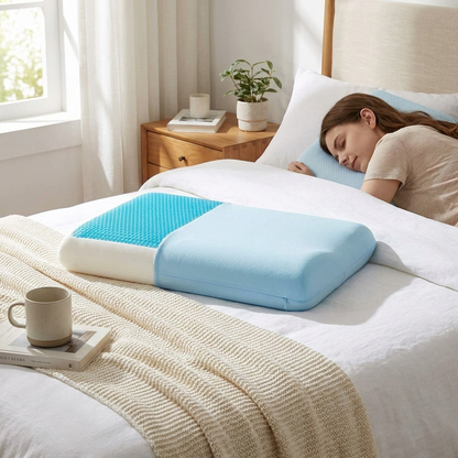 Gel memory foam pillow — lifestyle
