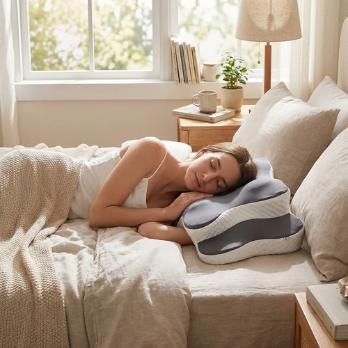 Cervical memory foam pillow — lifestyle