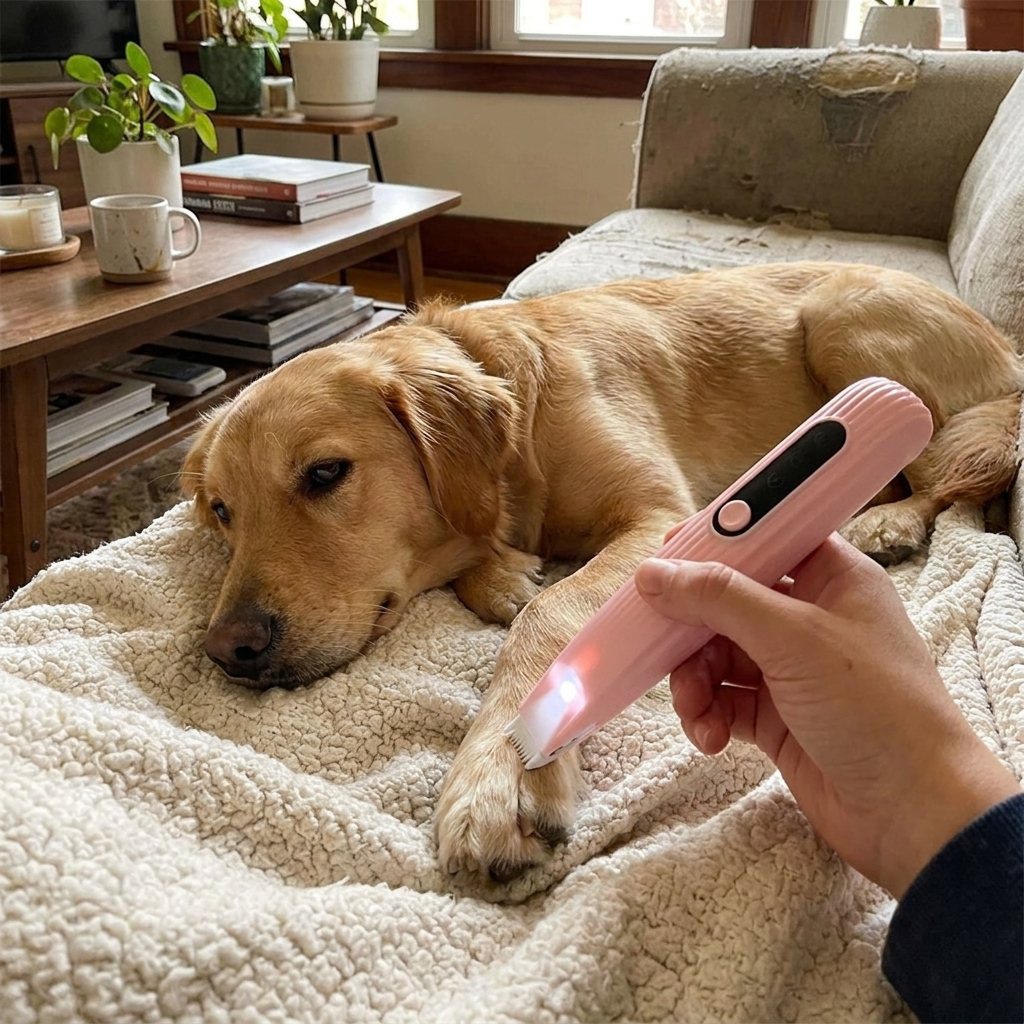 Cordless pet trimmer — lifestyle