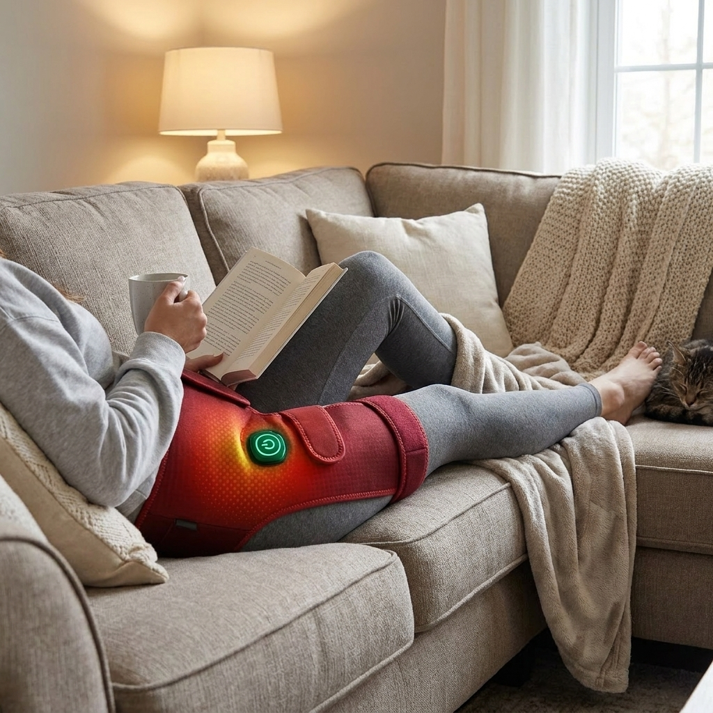 Lower back heating wrap — lifestyle