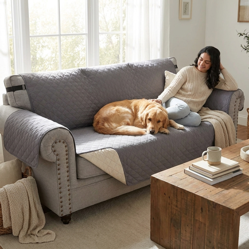 Reversible sofa cover — lifestyle