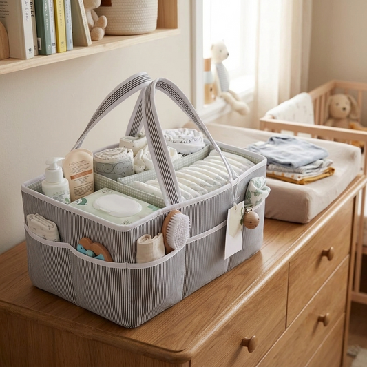 Baby diaper caddy — lifestyle