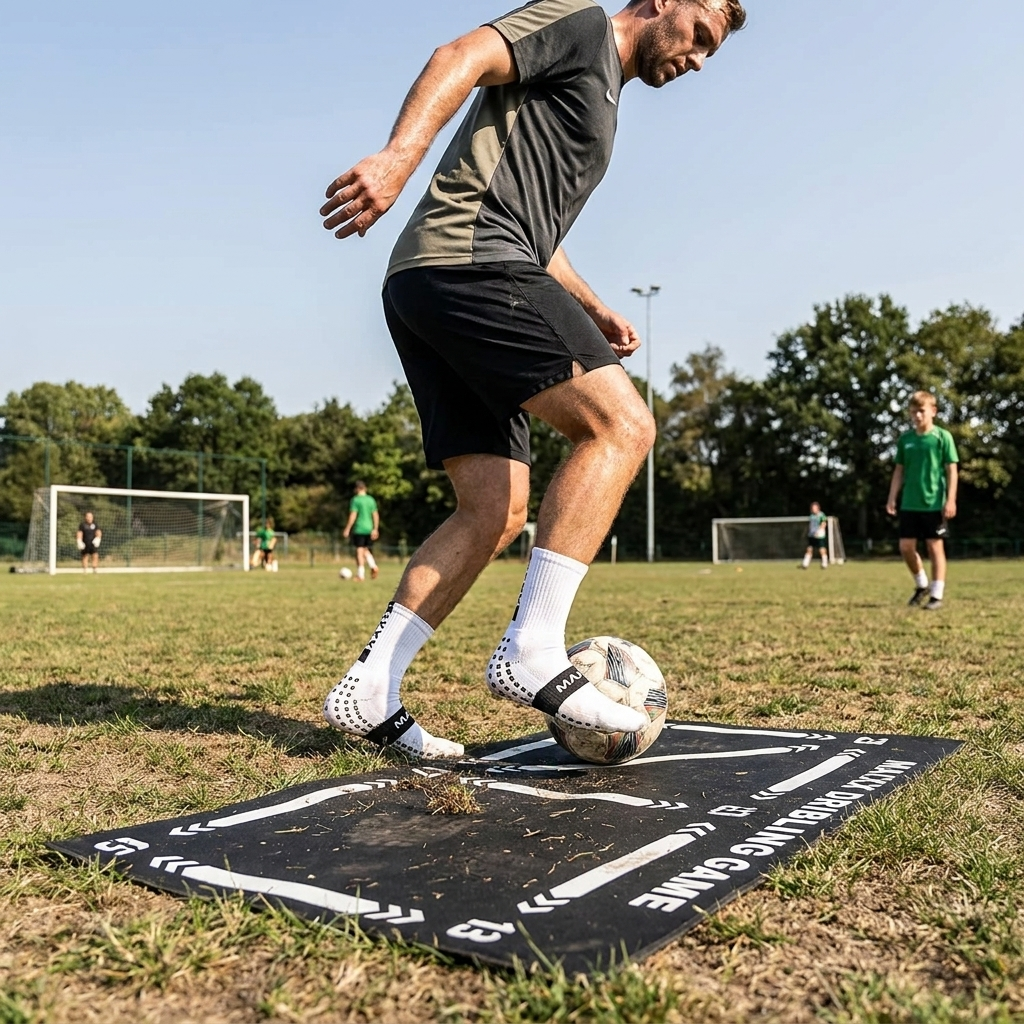 Soccer dribbling training mat — lifestyle