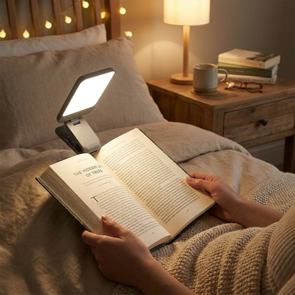 Clip-on book light — lifestyle