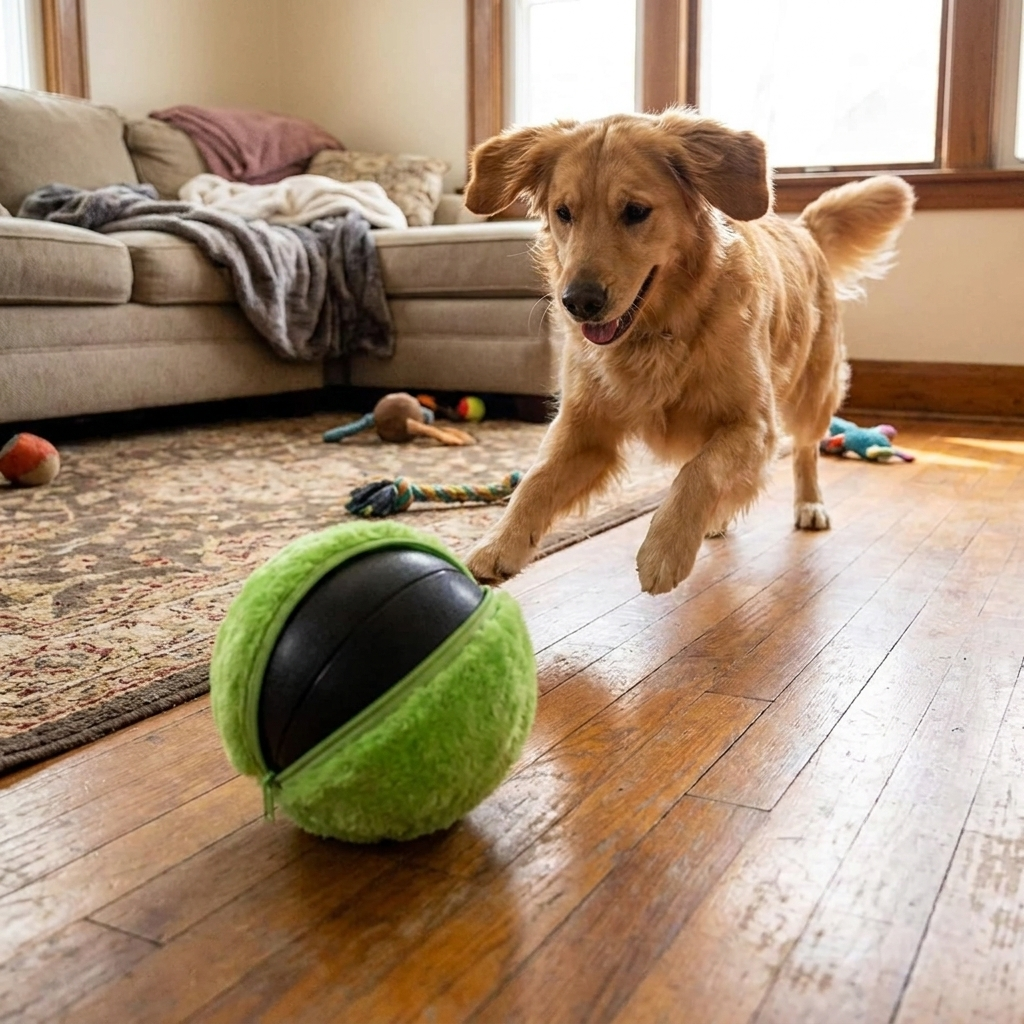 Interactive dog toy ball — lifestyle