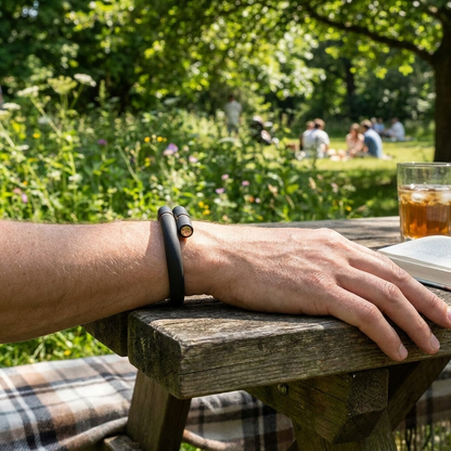 Outdoor repellent wristband — lifestyle