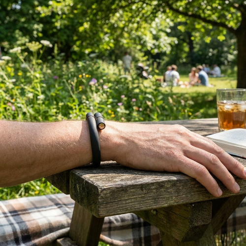 Outdoor repellent wristband — lifestyle