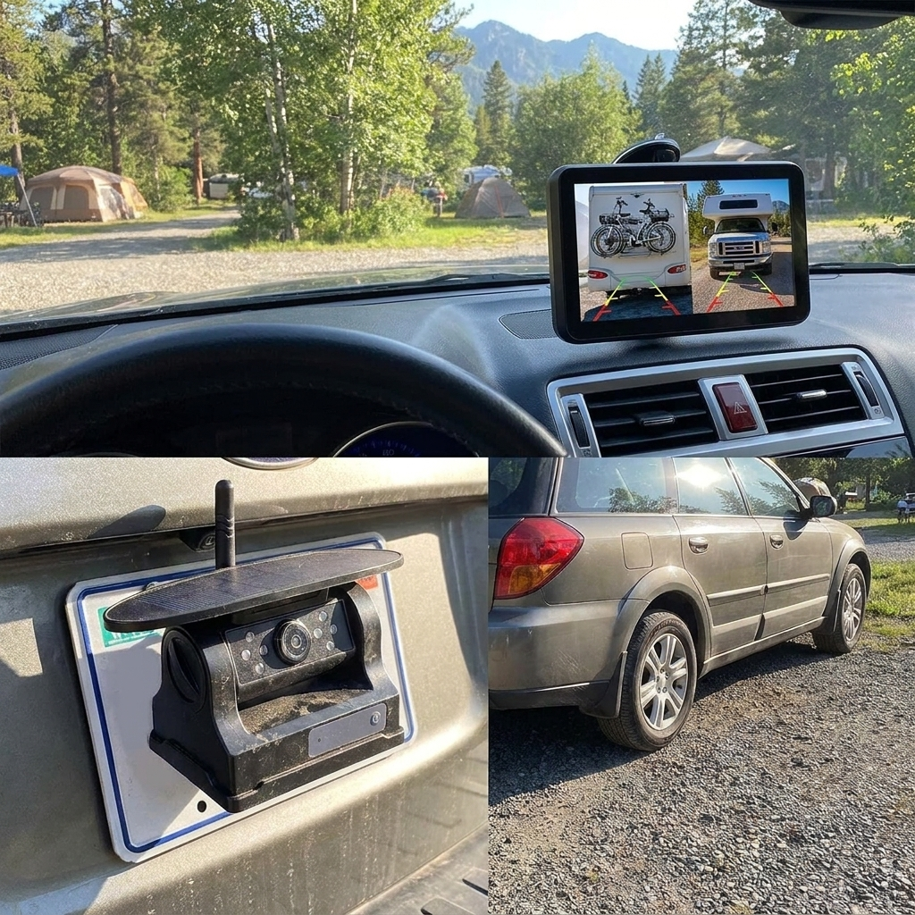 Solar backup camera kit — lifestyle