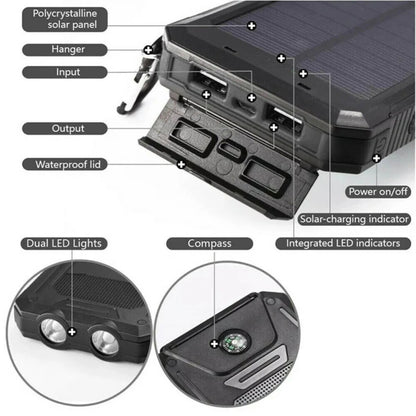 Solar Waterproof Power Bank Charger