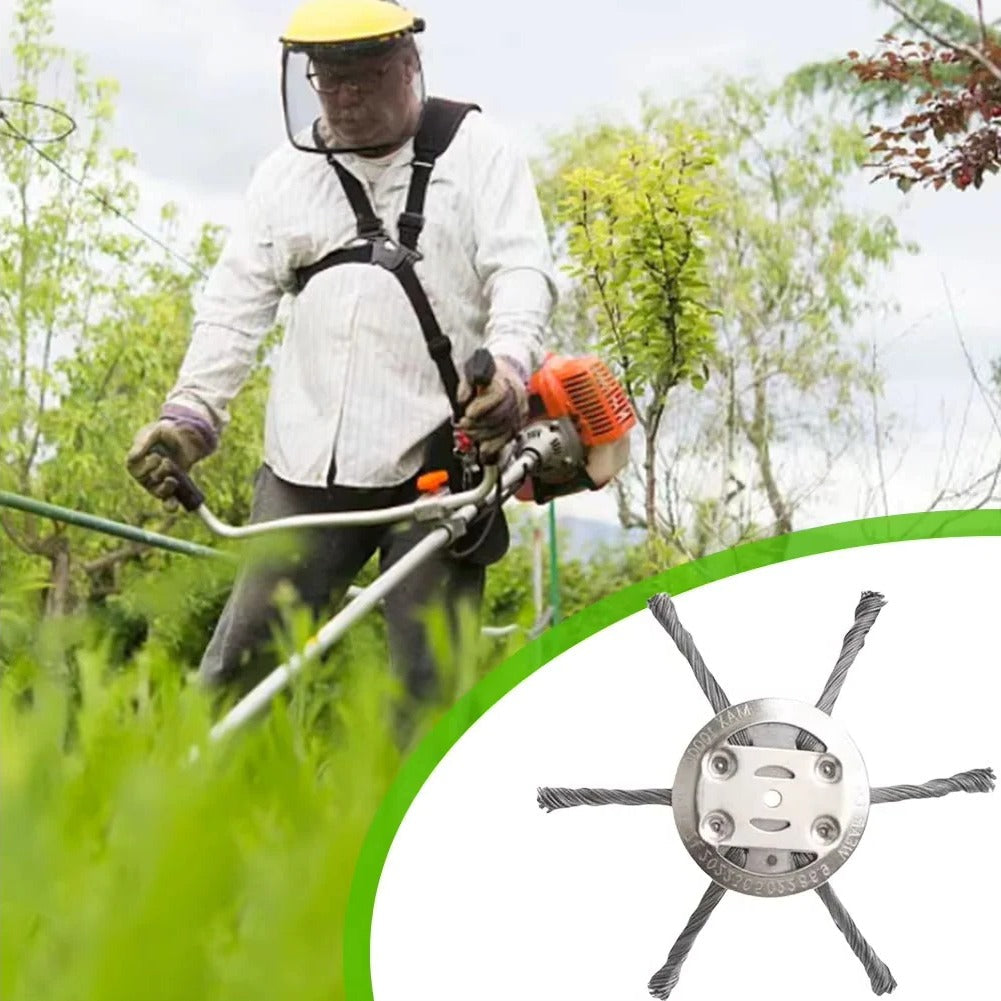 Wire Brush Trimmer Head for Weed & Rust Removal
