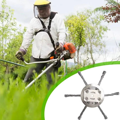 Wire Brush Trimmer Head for Weed & Rust Removal