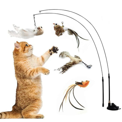 Bird Simulation Interactive Cat Toy Set