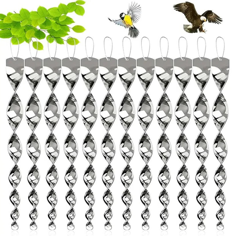 Reflective Spiral Bird Deterrent, Wind-Powered Rod