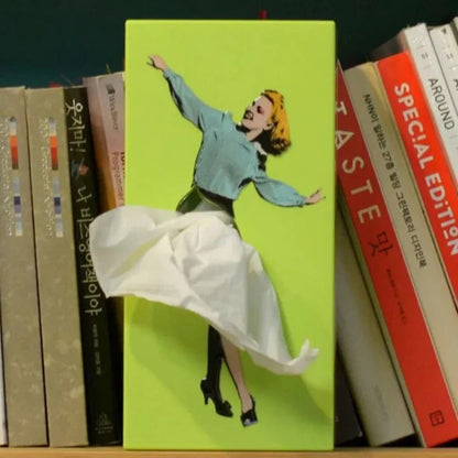 Tissue Box Cover with Motion Skirt & Weighted Base