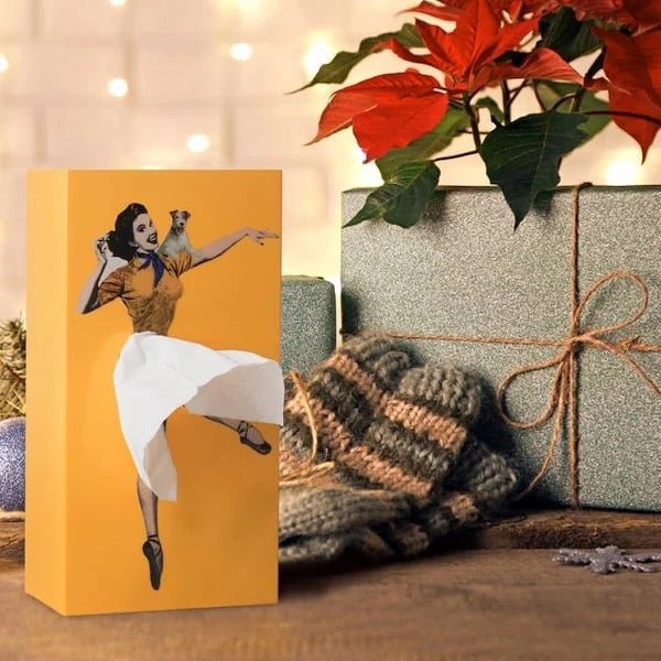 Tissue Box Cover with Motion Skirt & Weighted Base