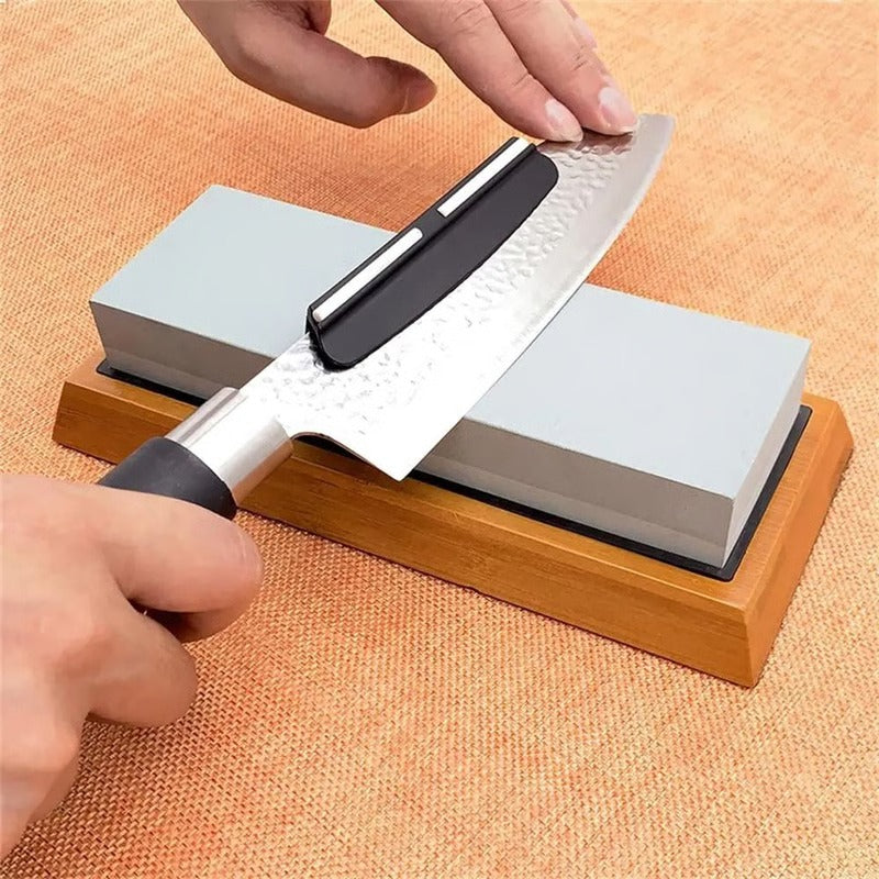 Fixed Angle Knife Sharpening Guide with Whetstone