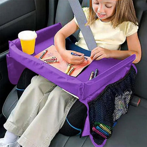 Car Seat Tray with Cup Holder & Storage