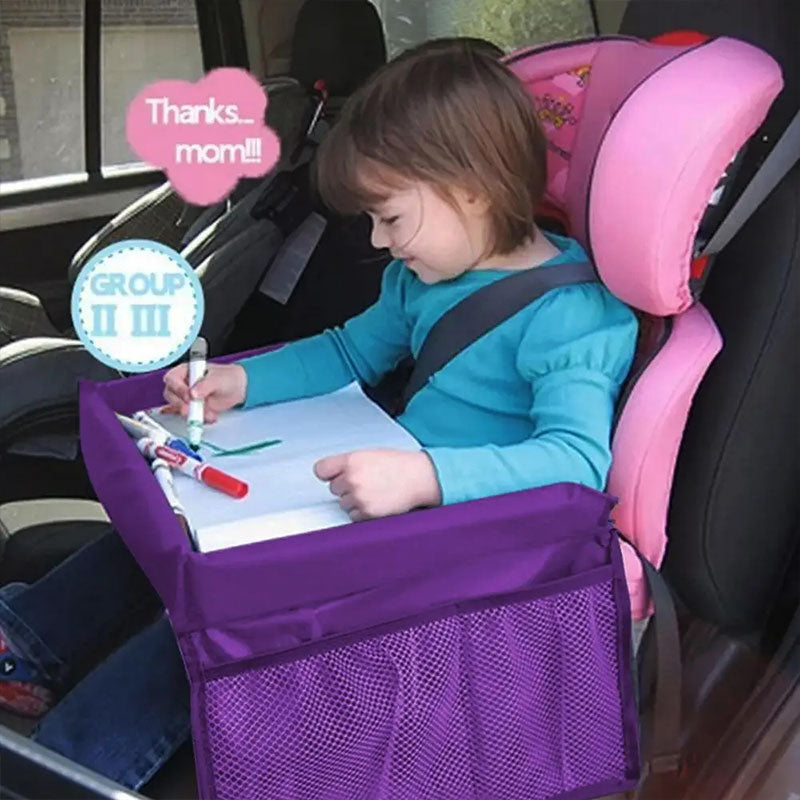 Car Seat Tray with Cup Holder & Storage