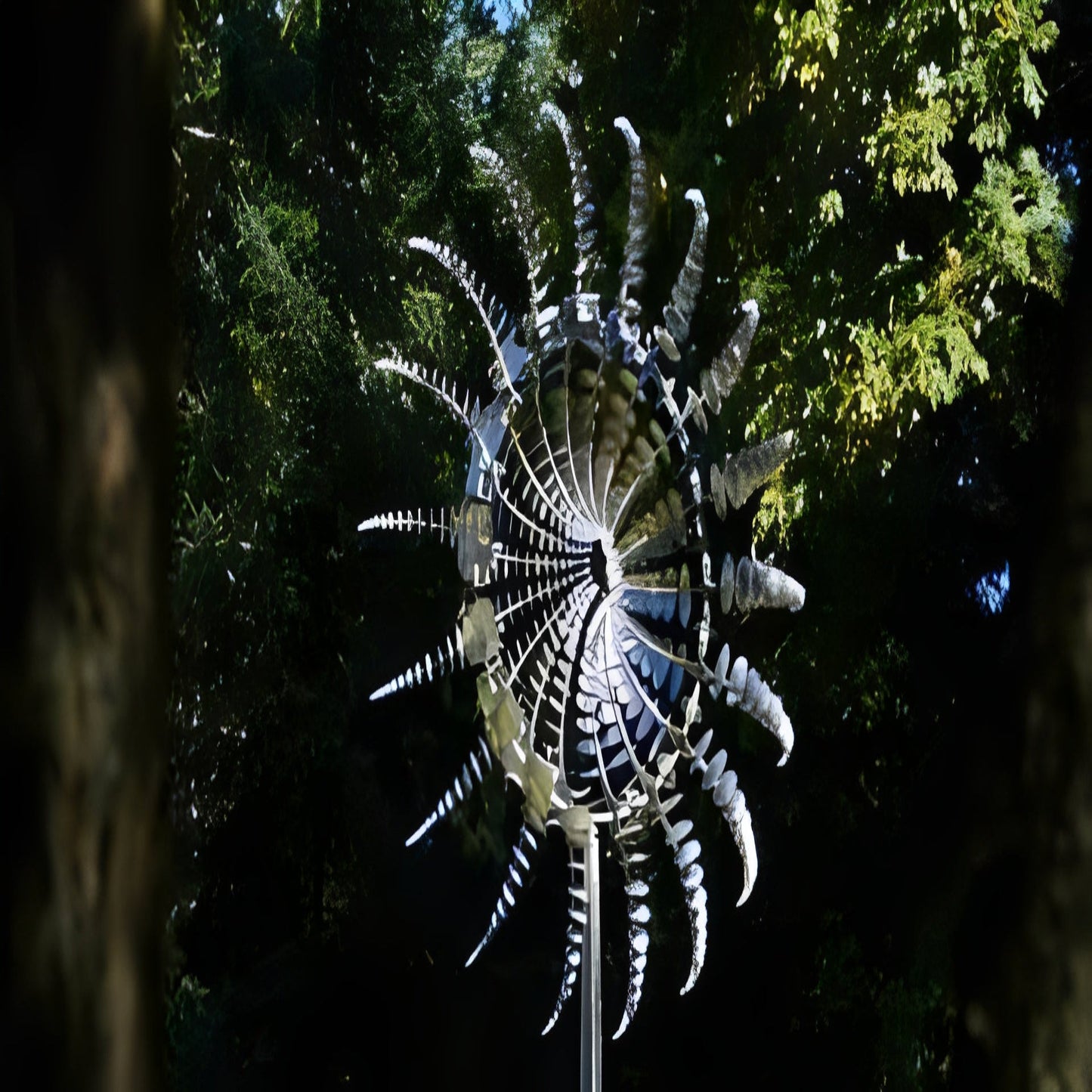 Metal Garden Windmill with Spinning Blades