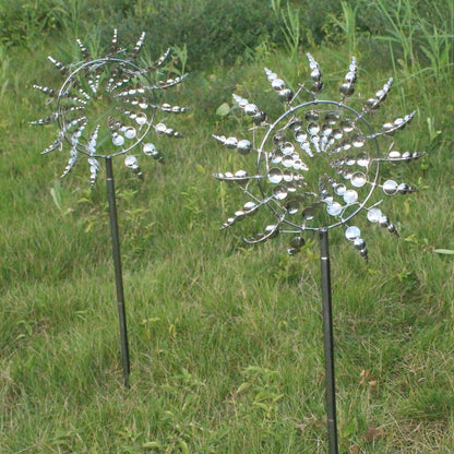 Metal Garden Windmill with Spinning Blades