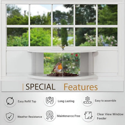 Panoramic Window Bird Feeder with Wide View