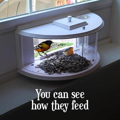 Panoramic Window Bird Feeder with Wide View
