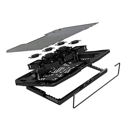 6-Fan Mesh Laptop Cooling Stand with USB Hub