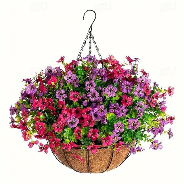 Faux Floral Hanging Planter for Balcony