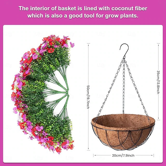 Faux Floral Hanging Planter for Balcony