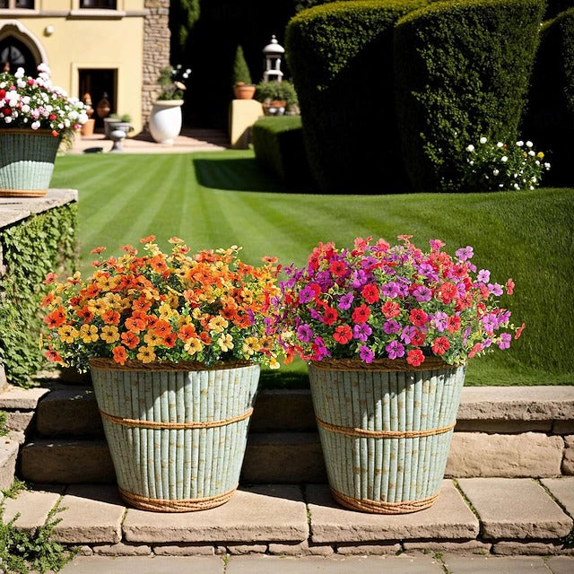 Faux Floral Hanging Planter for Balcony